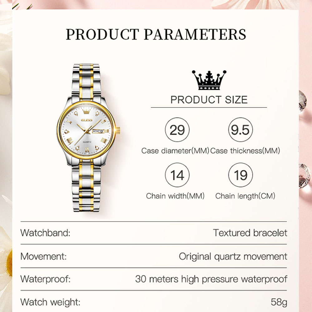 OLEVS 5563 New Fashion Women Q - огляд і ціна Stainless Bracelet Diver